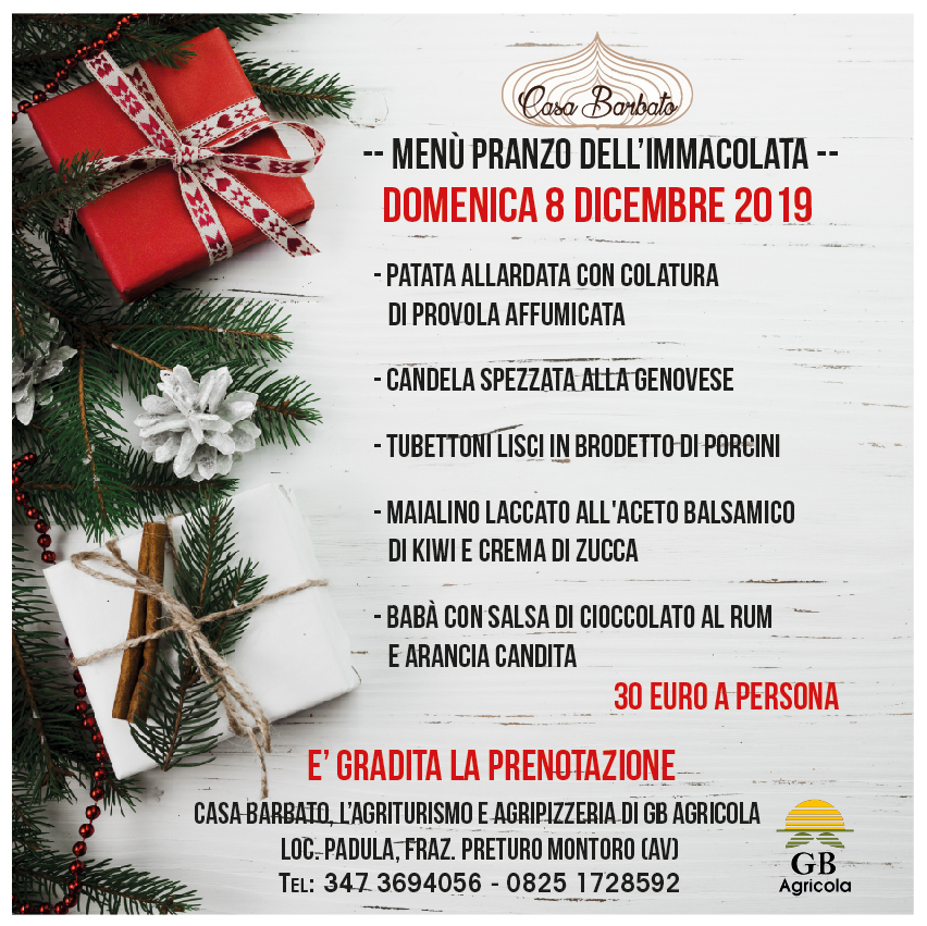 Pranzo dell'Immacolata a Casa Barbato